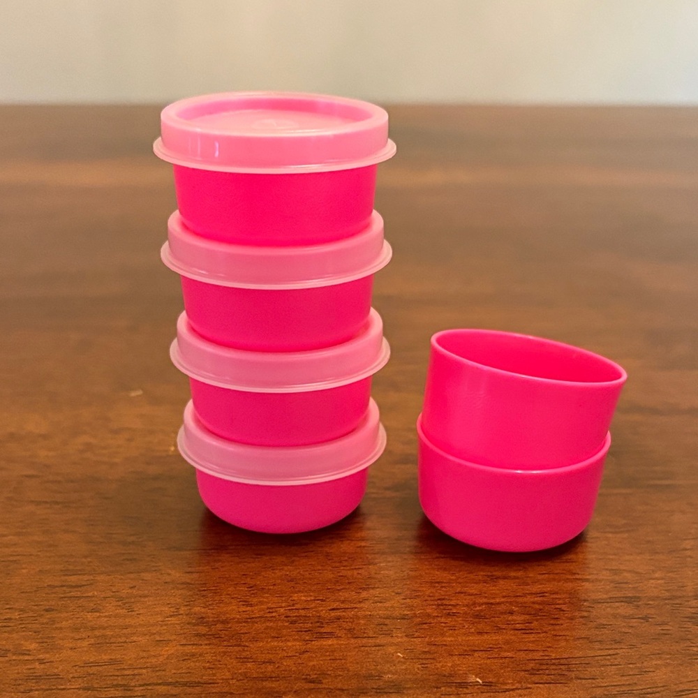 Neon Pink Tupperware Smidget 1oz Containers